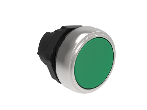 PUSH-PUSH BUTTON ACTUATOR Ø22MM PLATINUM SERIES, FLUSH. PUSH ON-PUSH OFF, GREEN