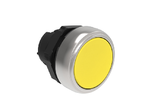 PUSH-PUSH BUTTON ACTUATOR Ø22MM PLATINUM SERIES, FLUSH. PUSH ON-PUSH OFF, YELLOW