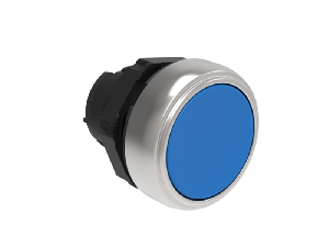 PUSH-PUSH BUTTON ACTUATOR Ø22MM PLATINUM SERIES, FLUSH. PUSH ON-PUSH OFF, BLUE