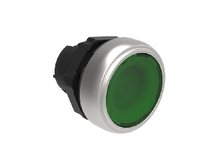 Buton luminos, diametru Ø22MM PLATINUM SERIES, FLUSH, GREEN