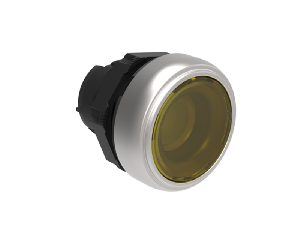 Push buton luminos Ø22MM PLATINUM SERIES, FLUSH. PUSH ON-PUSH OFF, YELLOW