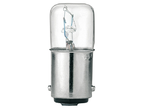 INCANDESCENT BULB, 5W, BA15D FITTING, 12VAC/DC