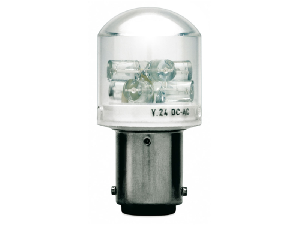 LED BULB, BA15D FITTING, WHITE, 12VAC/DC