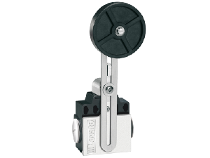 Limitator de cursa, K SERIES, ADJUSTABLE ROLLER LEVER, 2 SIDE CABLE ENTRY. DIMENSIONS COMPATIBLE TO EN 50047, METAL BODY, CONTACTS 1NO+1NC SLOW BREAK. METAL ROLLER