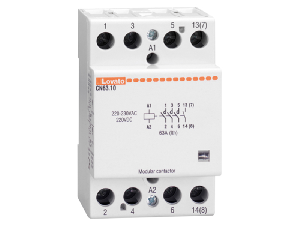 Contactor modular pentru iluminat,  63A AC1, 24VAC/DC (3NO+1NC)