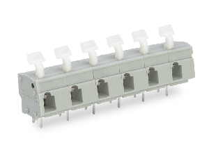 PCB terminal block; push-button; 2.5 mm²; Pin spacing 10/10.16 mm; 12-pole; CAGE CLAMP®; commoning option; 2,50 mm²; gray