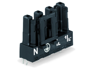 Socket for PCBs; straight; 4-pole; Cod. A; black