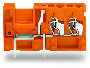 Stackable 2-conductor PCB terminal block; with commoning option; 2.5 mm²; Pin spacing 5.08 mm; 1-pole; CAGE CLAMP®; 2,50 mm²; orange