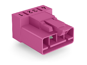 Plug for PCBs; angled; 4-pole; Cod. B; pink