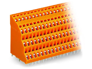 Quadruple-deck PCB terminal block; 2.5 mm²; Pin spacing 5.08 mm; 4 x 4-pole; CAGE CLAMP®; 2,50 mm²; orange