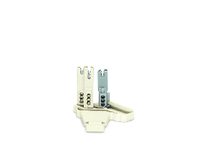 Female connector; with strain relief plate; 4-pole; white/gray