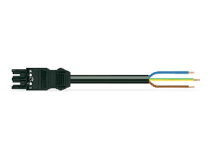 pre-assembled connecting cable; B2ca; Socket/open-ended; 3-pole; Cod. A; 7 m; 2,50 mm²; black