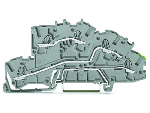 Multilevel installation terminal block; 4 mm²; L/L/PE; Push-in CAGE CLAMP®; 2,50 mm²; gray