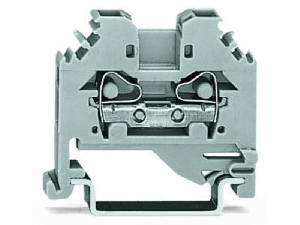 2-conductor through terminal block; 4 mm²; lateral marker slots; for DIN-rail 35 x 15 and 35 x 7.5; CAGE CLAMP®; 4,00 mm²; gray