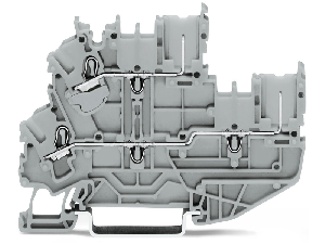 1-conductor/1-pin double deck receptacle terminal block; for DIN-rail 35 x 15 and 35 x 7.5; 2.5 mm²; Push-in CAGE CLAMP®; 2,50 mm²; gray