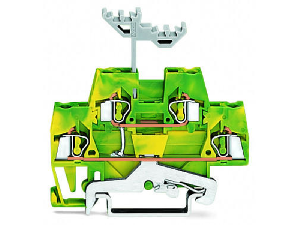 Double-deck terminal block; 4-conductor ground terminal block; internal commoning; for DIN-rail 35 x 15 and 35 x 7.5; 2.5 mm²; CAGE CLAMP®; 2,50 mm²; green-yellow