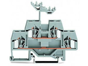 Double-deck terminal block; Through/through terminal block; for DIN-rail 35 x 15 and 35 x 7.5; 4 mm²; CAGE CLAMP®; 4,00 mm²; gray