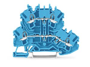 Double-deck terminal block; Through/through terminal block; N/N; without marker carrier; for Ex e II and Ex i applications; for DIN-rail 35 x 15 and 35 x 7.5; 2.5 mm²; Push-in CAGE CLAMP®; 2,50 mm²; blue