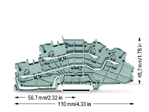 Multilevel installation terminal block; 4 mm²; L/L; Push-in CAGE CLAMP®; 2,50 mm²; gray