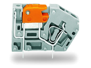 Stackable PCB terminal block; with knife disconnect; 2.5 mm²; Pin spacing 5 mm; 1-pole; CAGE CLAMP®; 2,50 mm²; gray