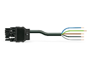 pre-assembled connecting cable; Eca; Distribution connector with phase selection/open-ended; 5-pole; Cod. A; H05VV-F 5G 2.5 mm²; 1 m; 2,50 mm²; white