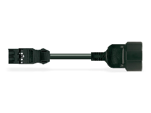 pre-assembled interconnecting cable; Plug/SCHUKO coupler; 3-pole; Cod. A; H05VV-F 3G 1.5 mm²; 1 m; 1,50 mm²; black