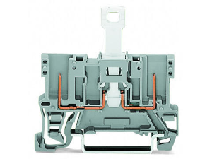 2-pin disconnect carrier terminal block; with shield contact; for DIN-rail 35 x 15 and 35 x 7.5; gray