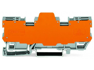 2-pin terminal block for pluggable modules; 10-pole; with 2 jumper positions; with orange separator plate; for DIN-rail 35 x 15 and 35 x 7.5; gray