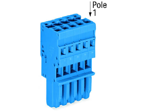 1-conductor female plug; 4 mm²; 15-pole; 4,00 mm²; blue