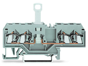 4-conductor disconnect terminal block; for DIN-rail 35 x 15 and 35 x 7.5; 2.5 mm²; CAGE CLAMP®; 2,50 mm²; gray