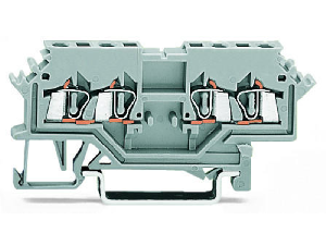 Double potential terminal block; 1.5 mm²; lateral marker slots; for DIN-rail 35 x 15 and 35 x 7.5; CAGE CLAMP®; 1,50 mm²; gray