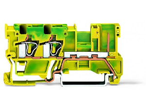 2-conductor/1-pin ground carrier terminal block; for DIN-rail 35 x 15 and 35 x 7.5; 4 mm²; CAGE CLAMP®; 4,00 mm²; green-yellow