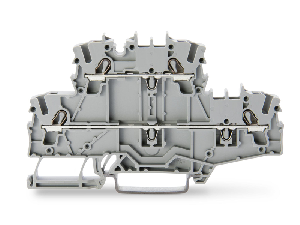 Double-deck terminal block; Through/through terminal block; L/L; without marker carrier; suitable for Ex e II applications; for DIN-rail 35 x 15 and 35 x 7.5; 2.5 mm²; Push-in CAGE CLAMP®; 2,50 mm²; gray