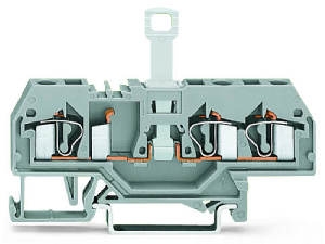 3-conductor disconnect terminal block; for DIN-rail 35 x 15 and 35 x 7.5; 4 mm²; CAGE CLAMP®; 4,00 mm²; gray