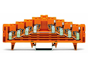 4-level same potential terminal block; for 35 x 7.5 mounting rail; 1,50 mm²; orange