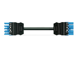 pre-assembled interconnecting cable; Cca; Socket/plug; 5-pole; Cod. I; H05Z1Z1-F 5G 2.5 mm²; 4m; 2,50 mm²; blue