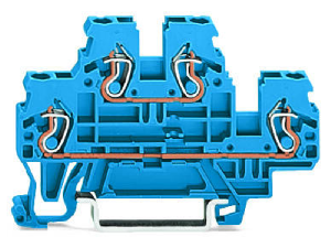 Double-deck terminal block; Through/through terminal block; N/N; suitable for Ex i applications; for DIN-rail 35 x 15 and 35 x 7.5; 2.5 mm²; CAGE CLAMP®; 2,50 mm²; blue