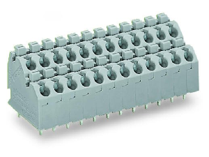 Double-deck PCB terminal block; push-button; 1.5 mm²; Pin spacing 5 mm; 2 x 12-pole; Push-in CAGE CLAMP®; 1,50 mm²; agate gray