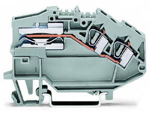 2-conductor power distribution disconnect terminal block; 4 mm²; CAGE CLAMP®; 4,00 mm²; gray