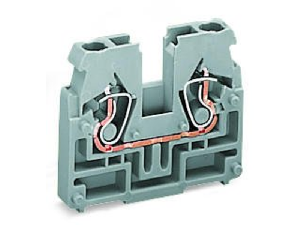 2-conductor terminal block; without push-buttons; without snap-in mounting foot; 2.5 mm²; CAGE CLAMP®; 2,50 mm²; light gray