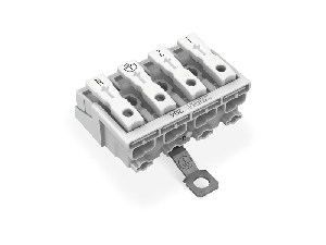 Lighting connector; push-button, external; with screw-type ground contact; 4-pole; Lighting side: for solid conductors; Inst. side: for all conductor types; max. 2.5 mm²; Surrounding air temperature: max 85°C (T85); 2,50 mm²; white