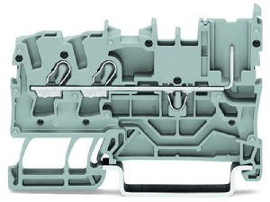 2-conductor/1-pin carrier terminal block; for DIN-rail 35 x 15 and 35 x 7.5; 2.5 mm²; Push-in CAGE CLAMP®; 2,50 mm²; blue