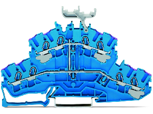 4-conductor double deck terminal block; 8-conductor through terminal block; N; with marker carrier; suitable for Ex i applications; internal commoning; conductor entry with violet marking; for DIN-rail 35 x 15 and 35 x 7.5; 2.5 mm²; Push-in CAGE CLAM