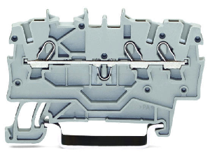 3-conductor through terminal block; 1 mm²; for Ex e II and Ex i applications; side and center marking; for DIN-rail 35 x 15 and 35 x 7.5; Push-in CAGE CLAMP®; 1,00 mm²; blue