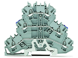 Triple-deck terminal block; Shield/through/through terminal block; Shield/N/L; without marker carrier; for DIN-rail 35 x 15 and 35 x 7.5; 2.5 mm²; Push-in CAGE CLAMP®; 2,50 mm²; gray