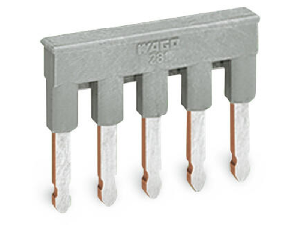 Comb-style jumper bar; insulated; 5-way; IN = IN terminal block; gray