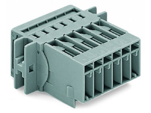 1-conductor male connector; clamping collar; 4 mm²; Pin spacing 5 mm; 13-pole; 4,00 mm²; gray