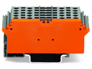 Terminal block for pluggable modules; 10-pole; with 4-conductor terminal blocks; with marker carrier; with orange separator; for DIN-rail 35 x 15 and 35 x 7.5; 2.5 mm²; CAGE CLAMP®; 2,50 mm²; gray