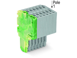 2-conductor female connector; 1.5 mm²; 8-pole; 1,50 mm²; green-yellow, gray