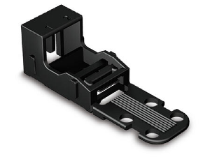 Mounting carrier; for 2-conductor terminal blocks; 221 Series - 4 mm²; with snap-in mounting foot for vertical mounting; black